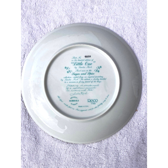 Sandra Kuck third in series of Sugar and Spice collection  -Little One Plate - Picture 2 of 5
